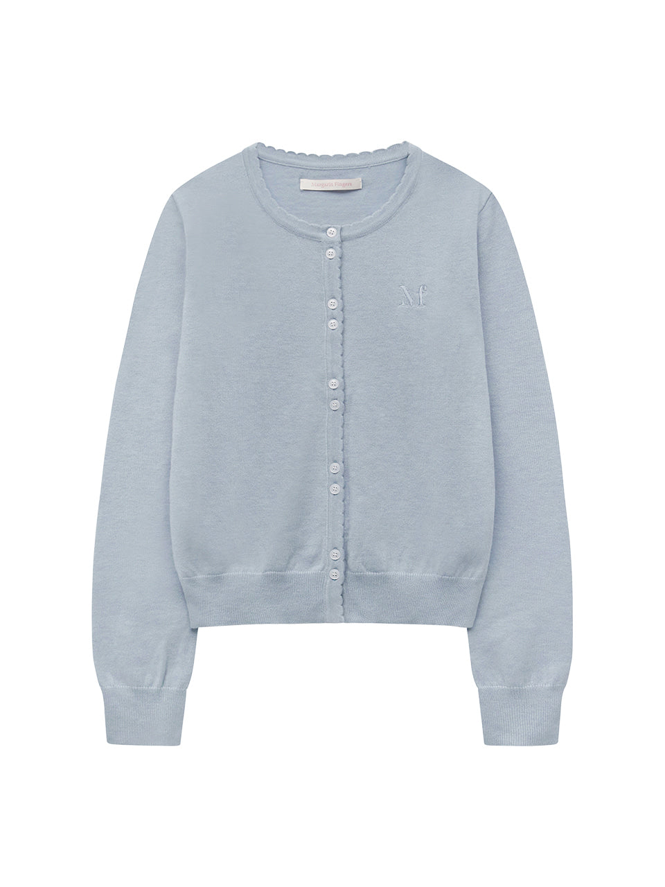 Margarin Fingers - Logo Scallop Cardigan (Light Blue) product image 2 | TRAB K-Fashion Australia