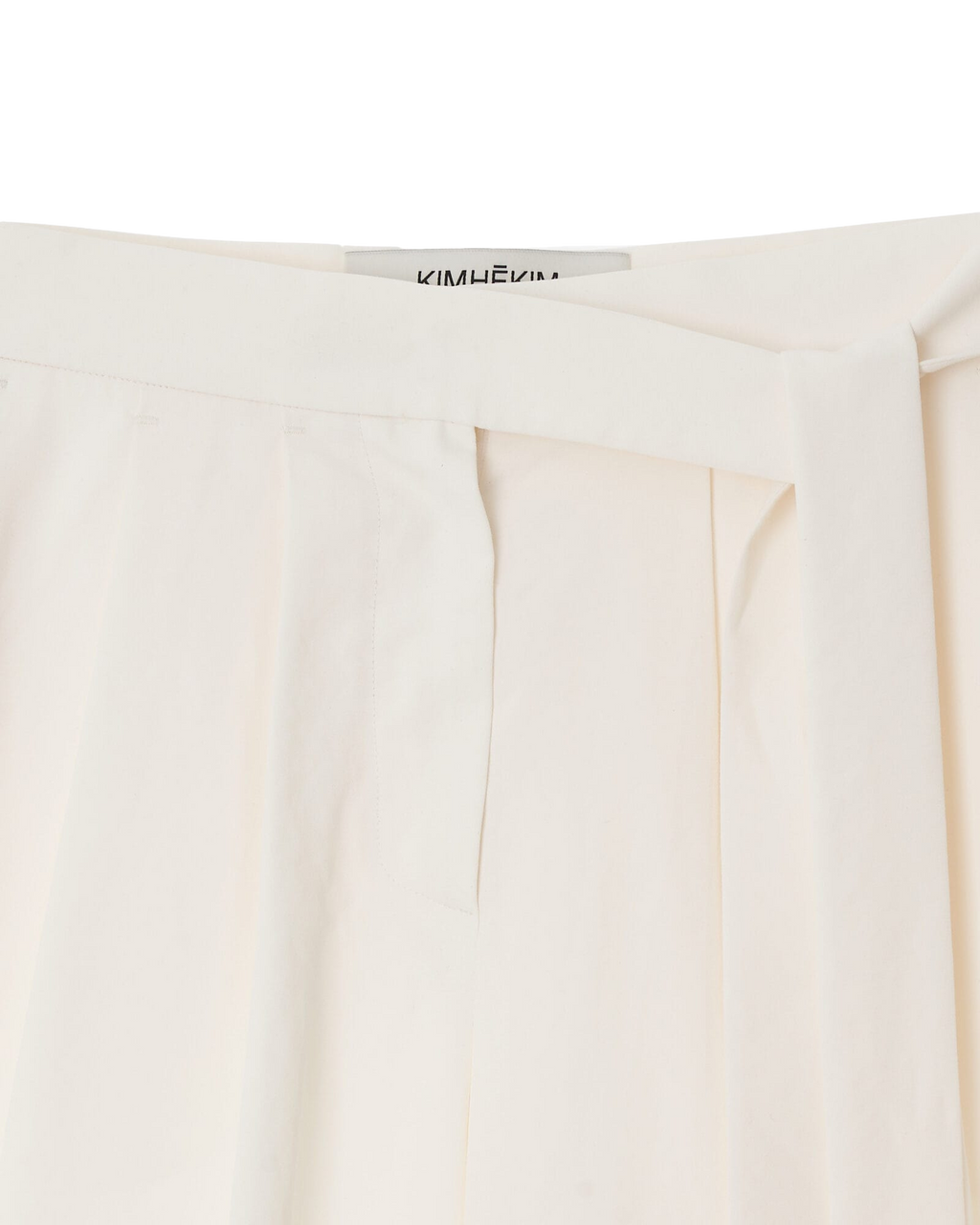 Kimhe Kim - Wool-Blend Belted Wide Leg Trousers (White) product image 4 | TRAB K-Fashion Australia