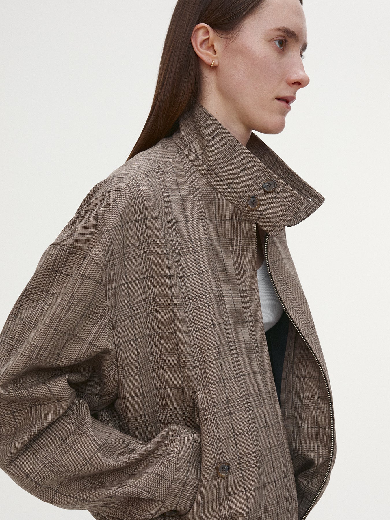 Tonywack - Checked Wool Harrington Jacket (Beige Check) product image 1 | TRAB K-Fashion Australia