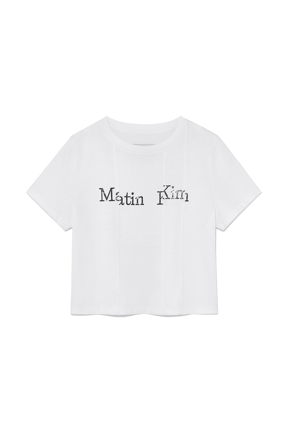 Matin Kim - Unbalance Typo Logo Crop Top (Yellow) product image 14 | TRAB K-Fashion Australia
