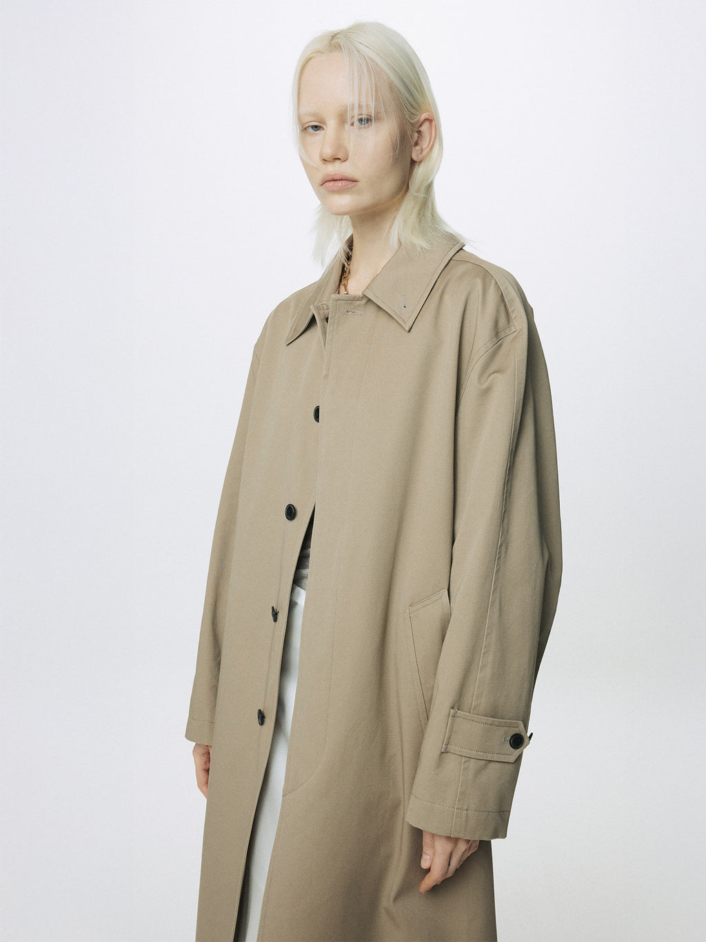 Tonywack - Cotton Drill Single-Breasted Overcoat (Beige) product image 6 | TRAB K-Fashion Australia