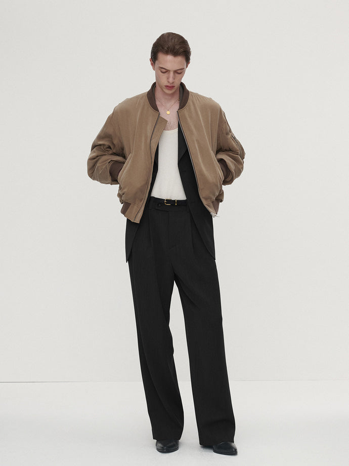 Tonywack - Wool Twill Pleated Wide Trousers (Black) product image 3 | TRAB K-Fashion Australia