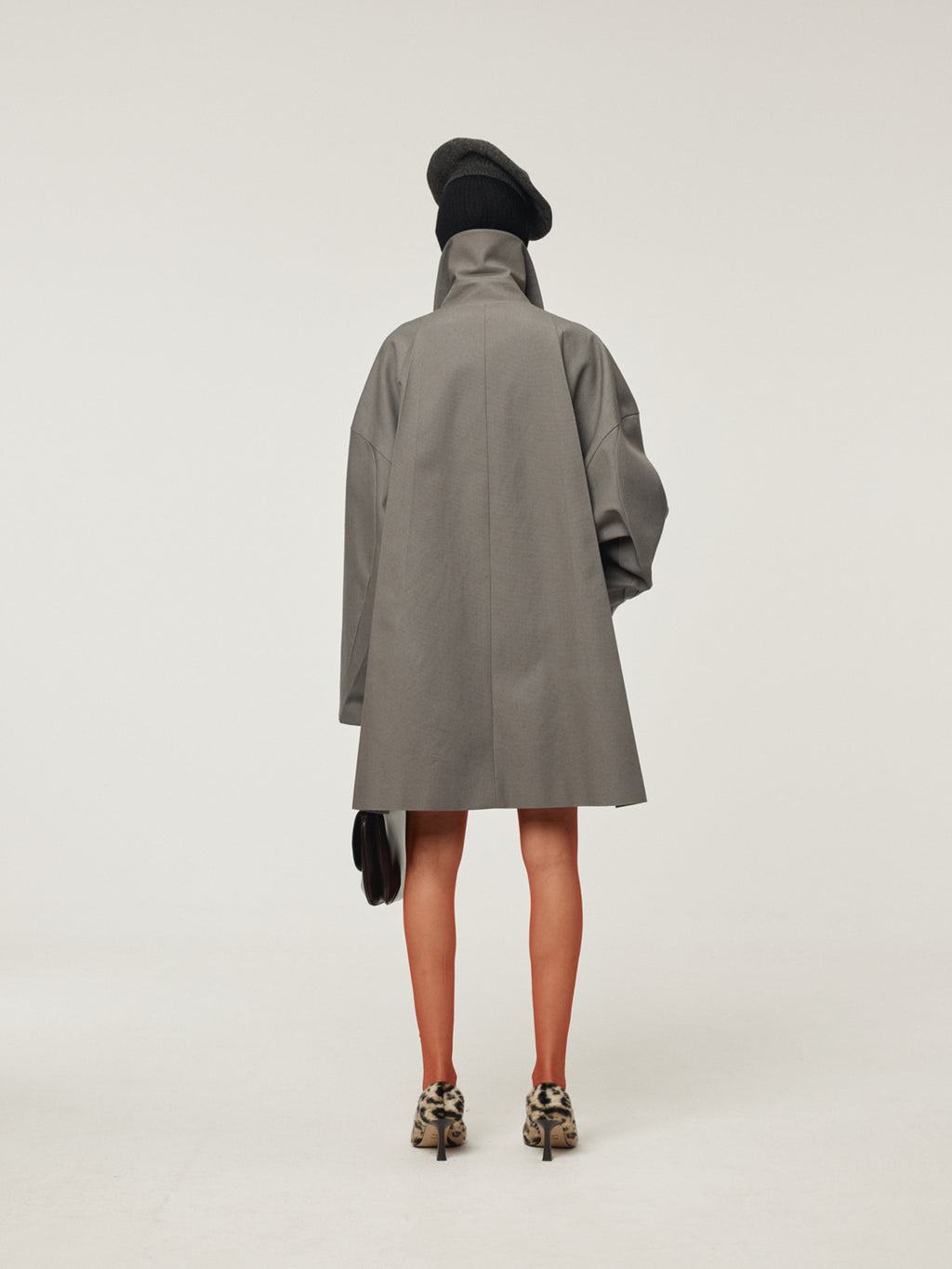 Recto - Oversized Half Coat (Stone Grey) product image 3 | TRAB K-Fashion Australia
