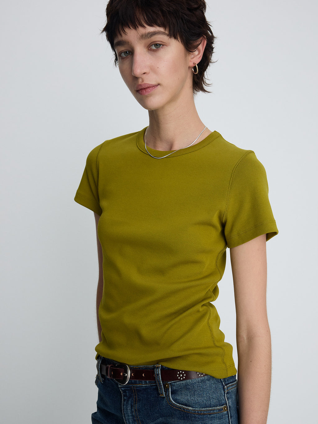 Tonywack - Ribbed Half Sleeve T-Shirts (Olive) product image 4 | TRAB K-Fashion Australia