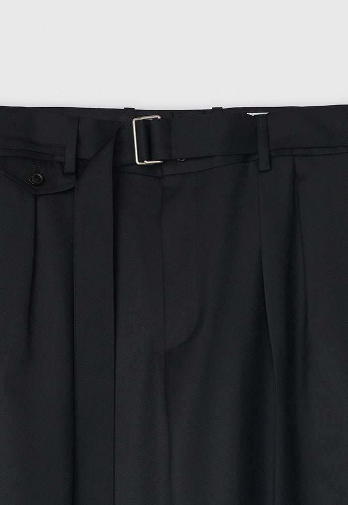 Tonywack - Wool Twill Double-Pleats Wide Trousers (Black) product image 8 | TRAB K-Fashion Australia