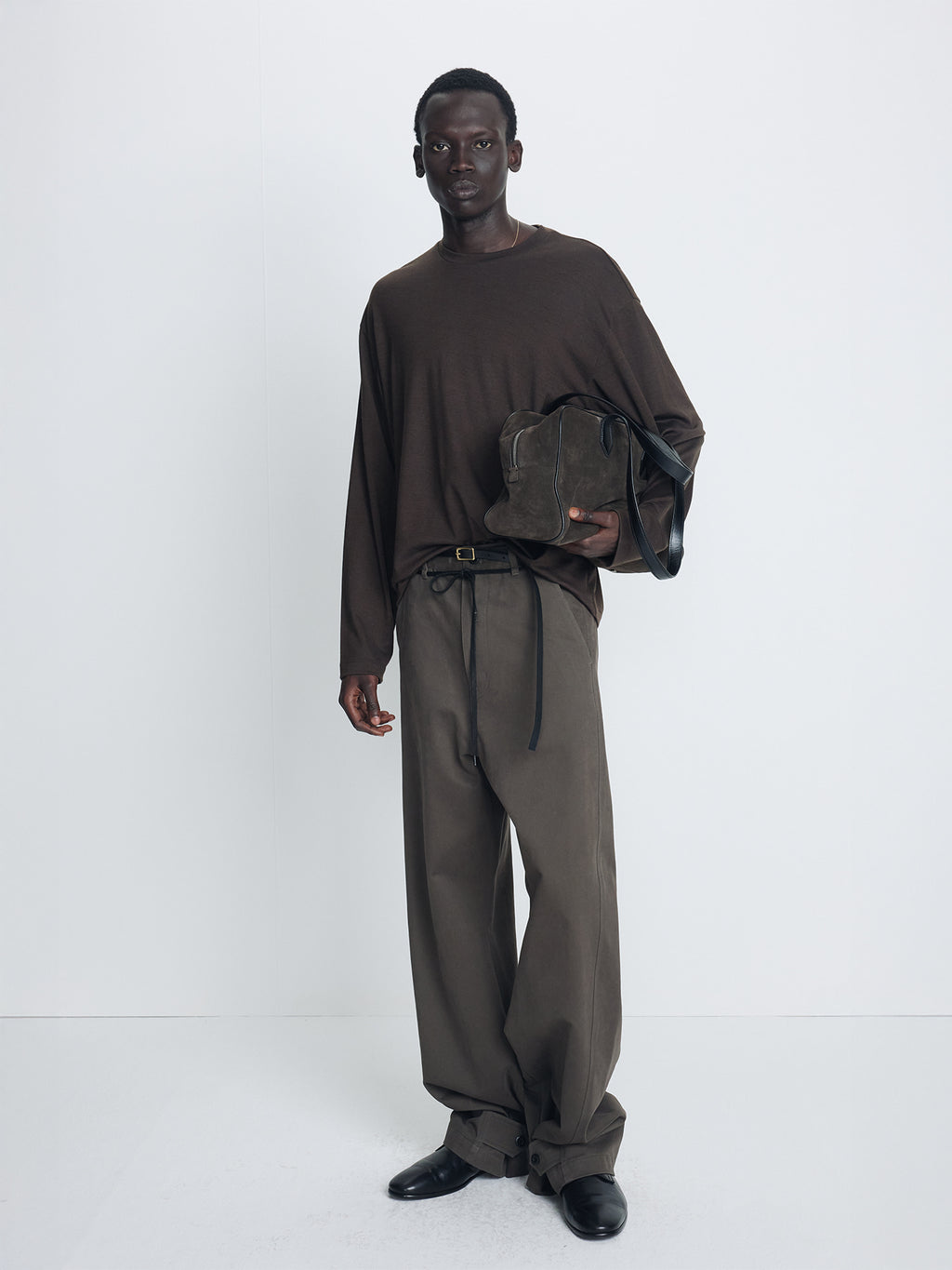 Tonywack - Brushed Cotton Drill Relaxed String Pants (Olive) product image 3 | TRAB K-Fashion Australia