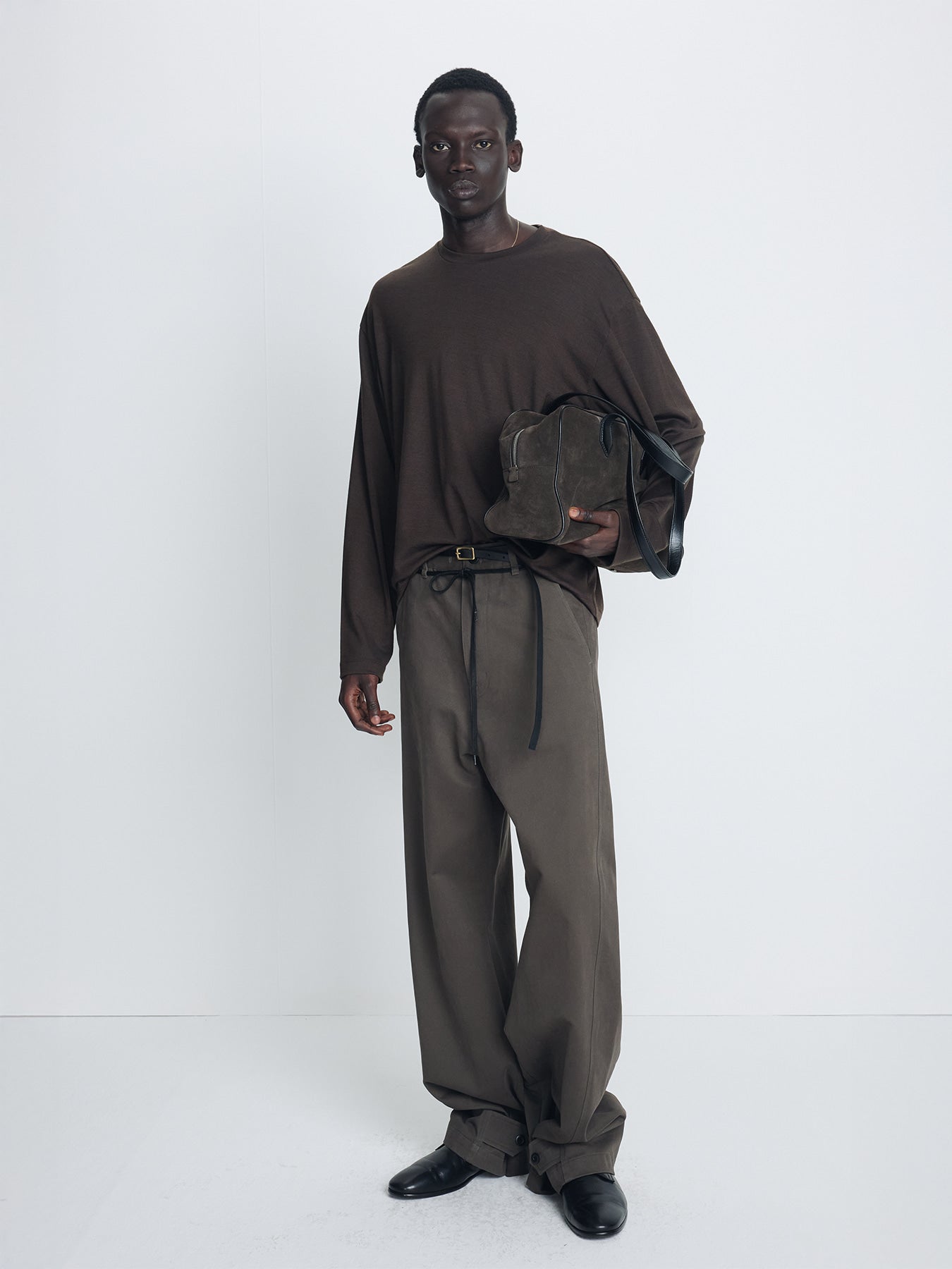 Tonywack - Brushed Cotton Drill Relaxed String Pants (Olive) product image 3 | TRAB K-Fashion Australia
