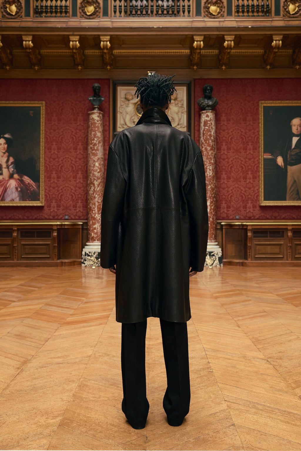 STU - Lambskin Leather Coat (Black) product image 2 | TRAB K-Fashion Australia