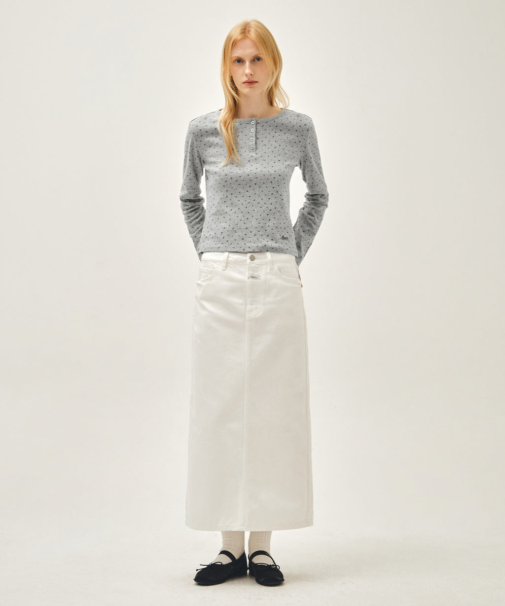 Marithe & Francois Girbaud - Flower Pattern Long Sleeve Tee (Melange Gray) product image 4 | TRAB K-Fashion Australia