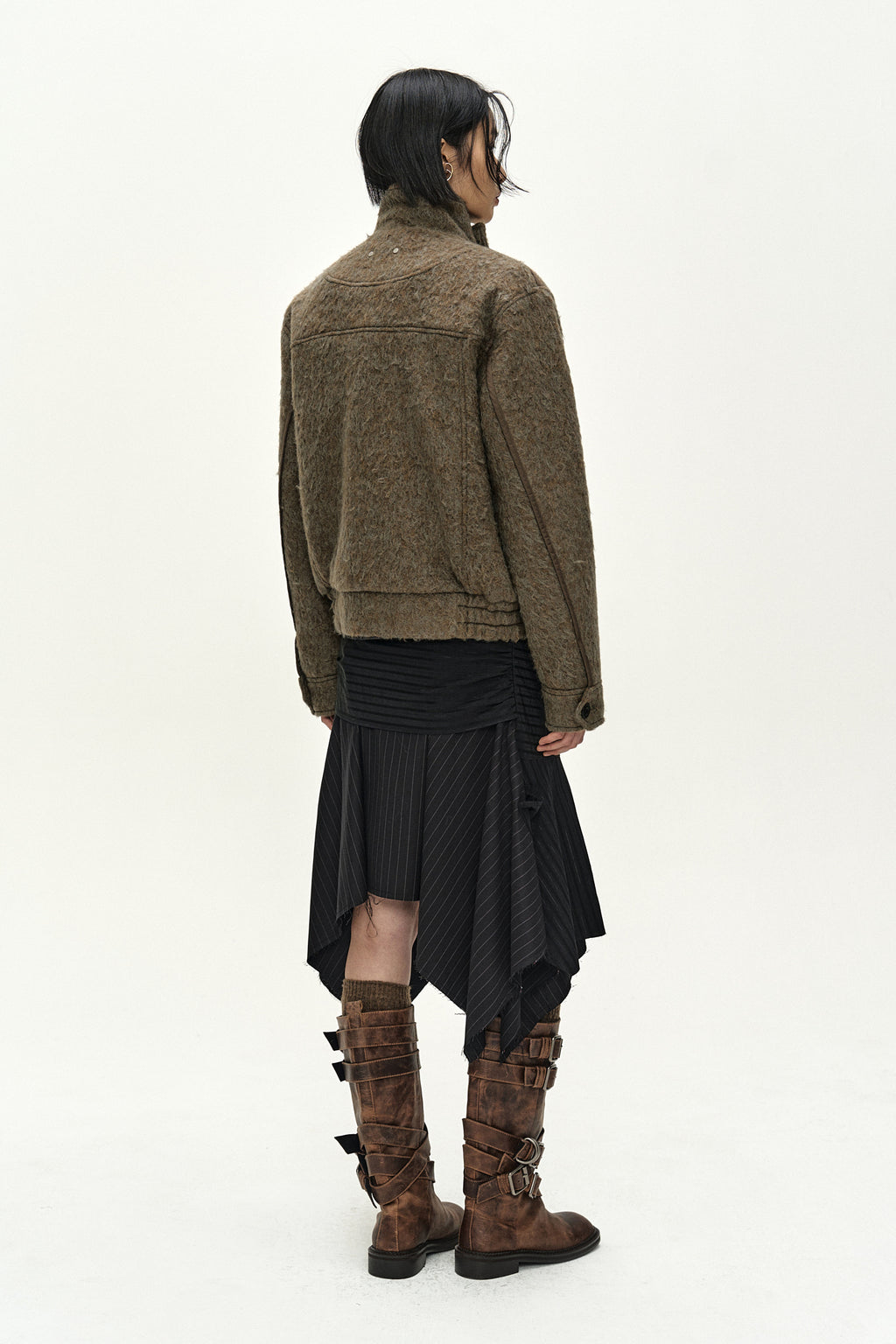 Andersson Bell - Linus Harrington Wool Jacket (brown/grey) (Brown/Grey) product image 9 | TRAB K-Fashion Australia
