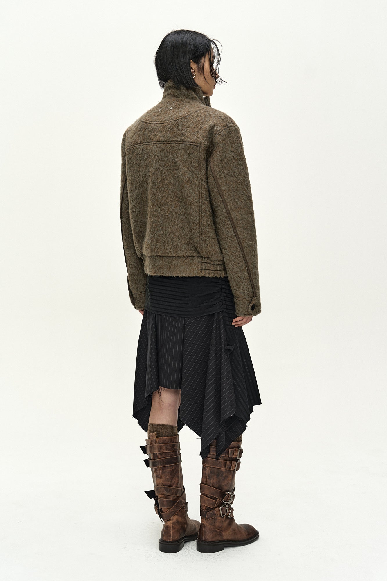 Andersson Bell - Linus Harrington Wool Jacket (brown/grey) (Brown/Grey) product image 9 | TRAB K-Fashion Australia