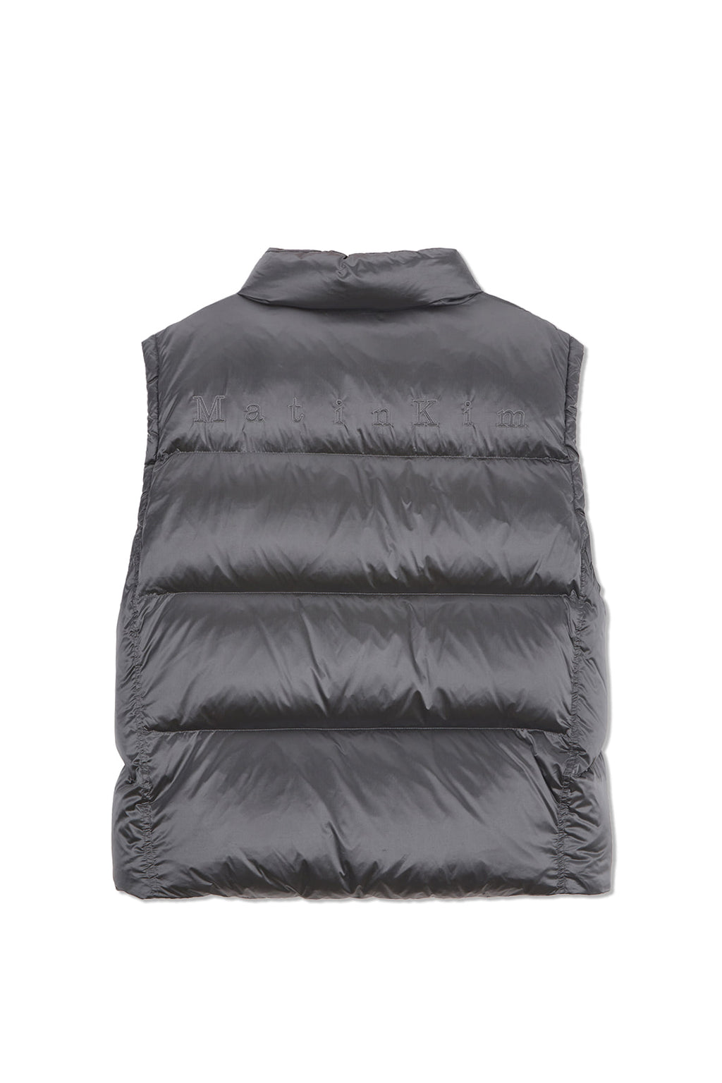 Matin Kim - Unbalance Quilted Down Vest (Grey) product image 2 | TRAB K-Fashion Australia