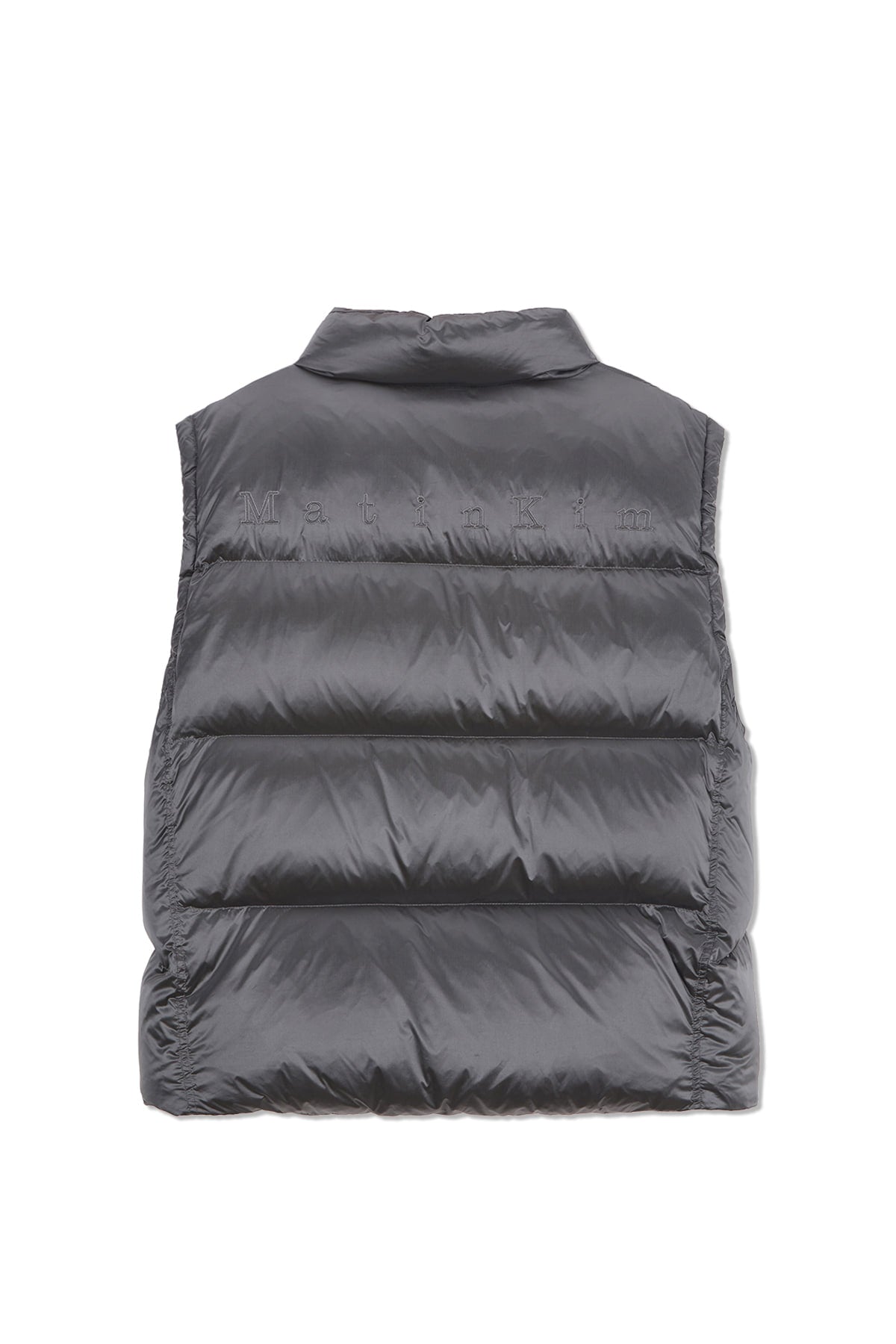 Matin Kim - Unbalance Quilted Down Vest (Grey) product image 2 | TRAB K-Fashion Australia