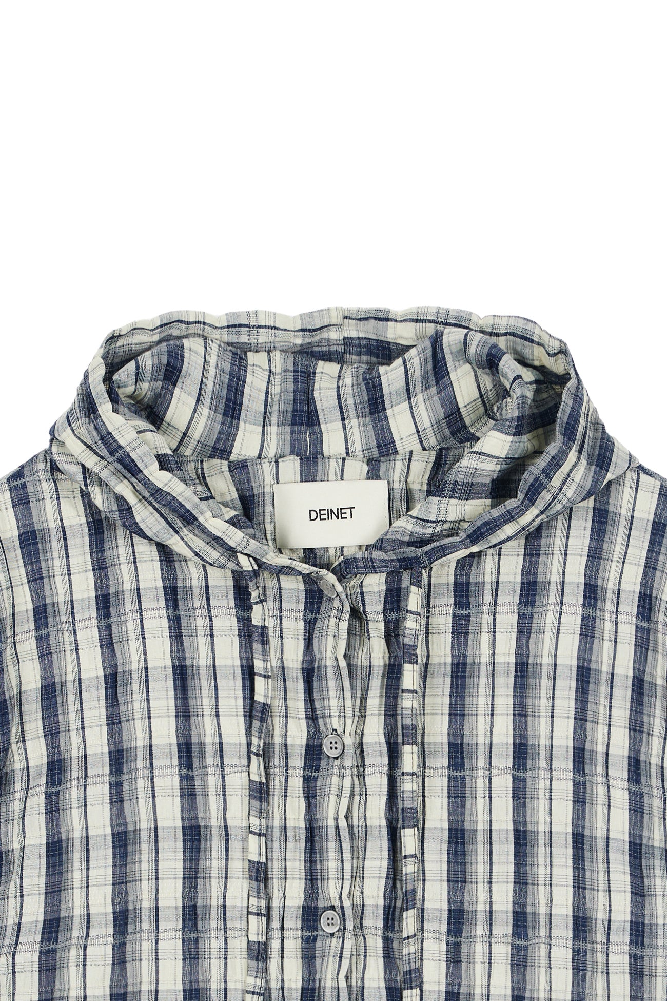 Deinet - Deinet Back Logo Check Hoodie Shirts (Navy) product image 3 | TRAB K-Fashion Australia