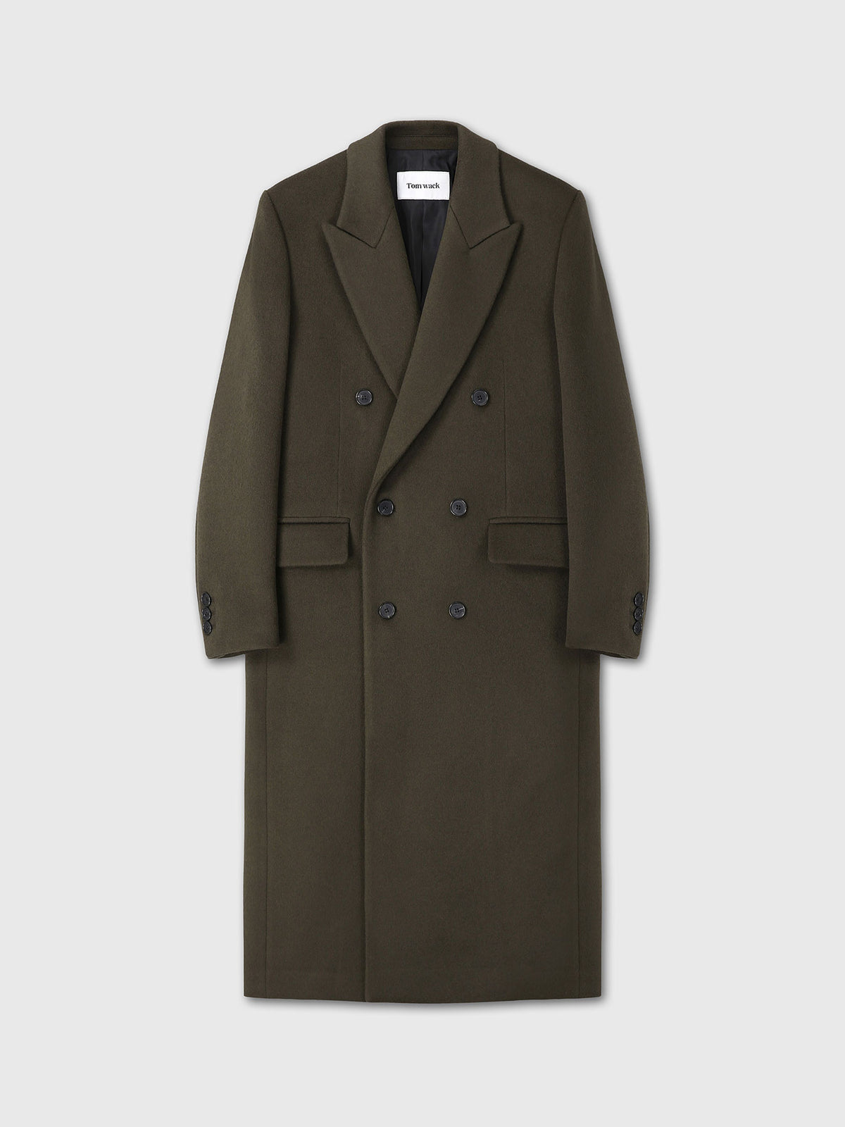 Tonywack - Wool Tailored Double-Breasted Maxi Coat (Khaki Dark Brown) product image 7 | TRAB K-Fashion Australia