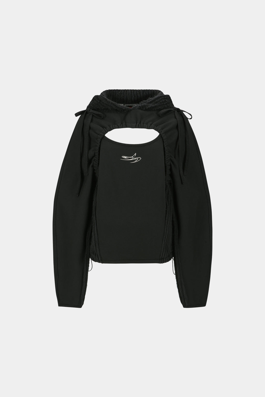 Andersson Bell - (essential) Cut Out Shirring Hoodie (Black) product image 8 | TRAB K-Fashion Australia