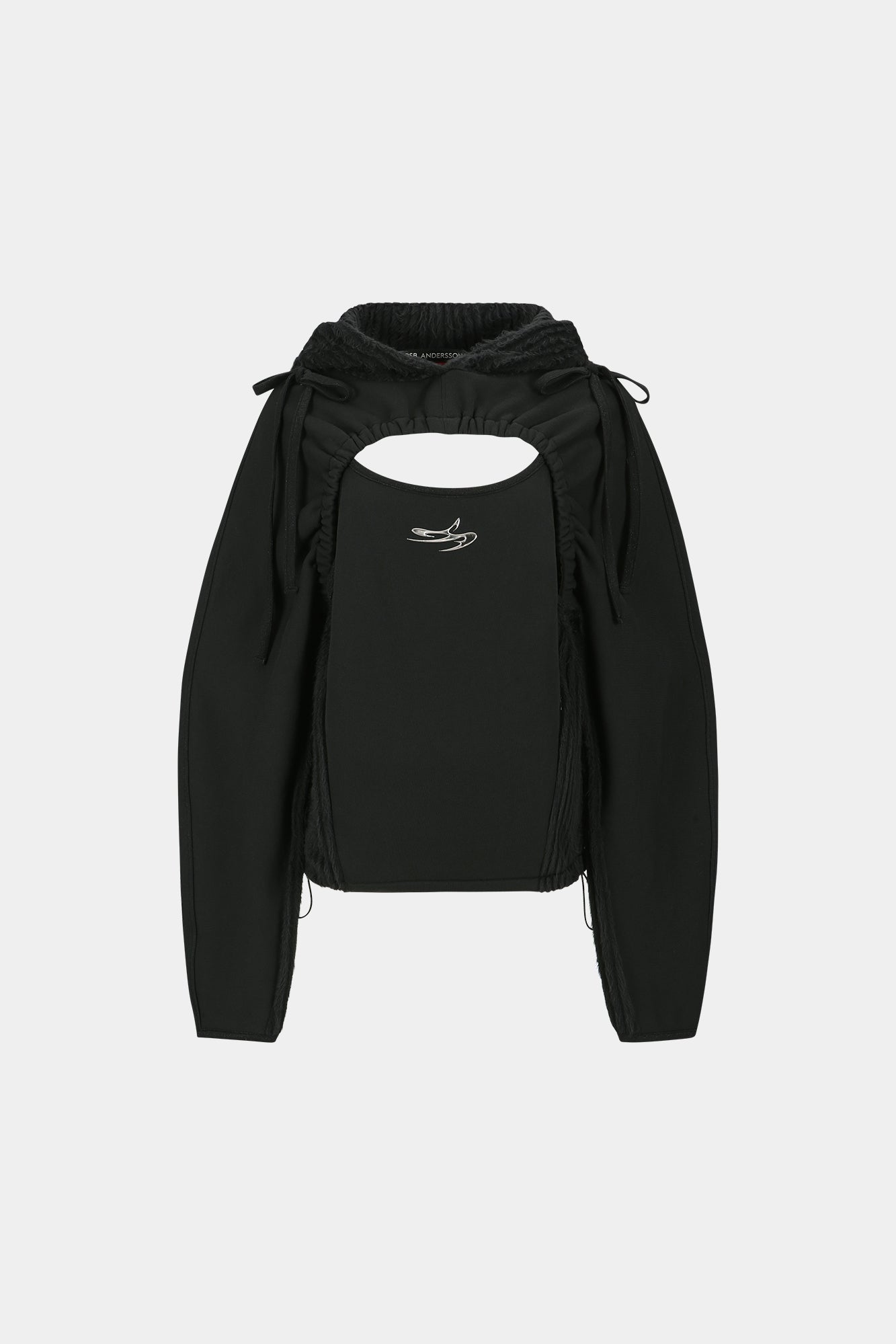Andersson Bell - (essential) Cut Out Shirring Hoodie (Black) product image 8 | TRAB K-Fashion Australia