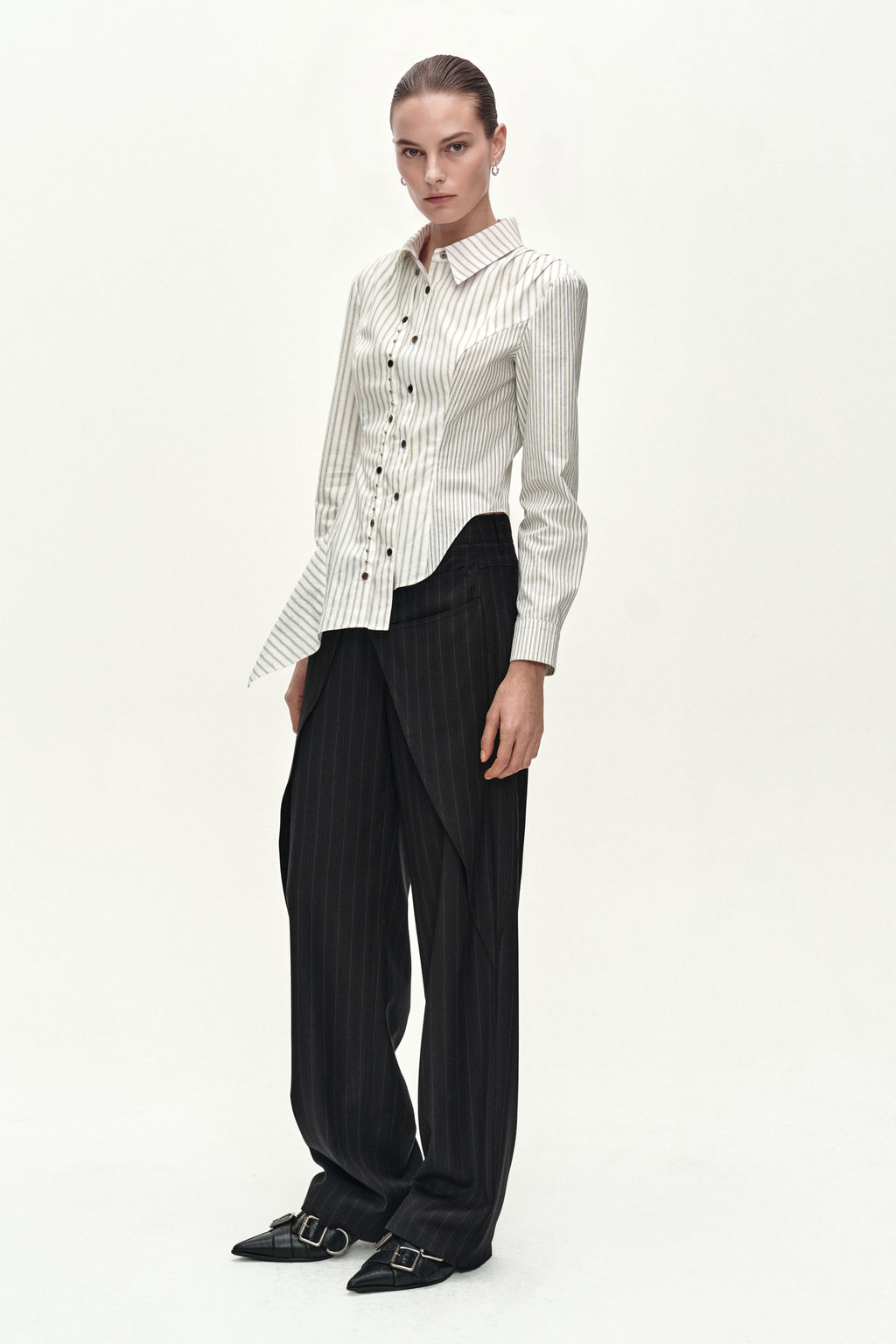Andersson Bell - Stripe Wrap Pants (black) (Black) product image 5 | TRAB K-Fashion Australia