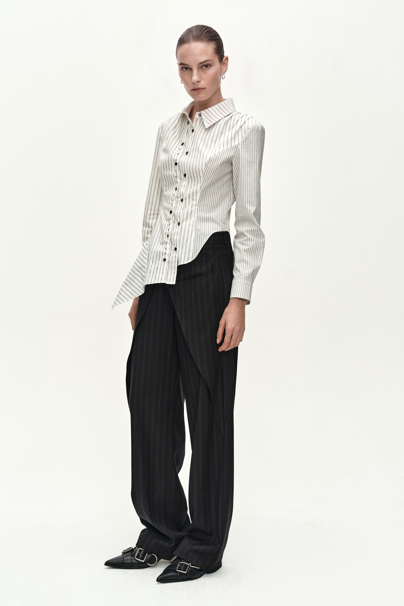 Andersson Bell - Stripe Wrap Pants (black) (Black) product image 5 | TRAB K-Fashion Australia