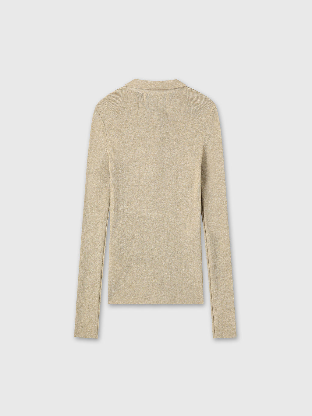 Tonywack - Glitter Ribbed Knit Polo Shirt (Greenish Beige) product image 12 | TRAB K-Fashion Australia