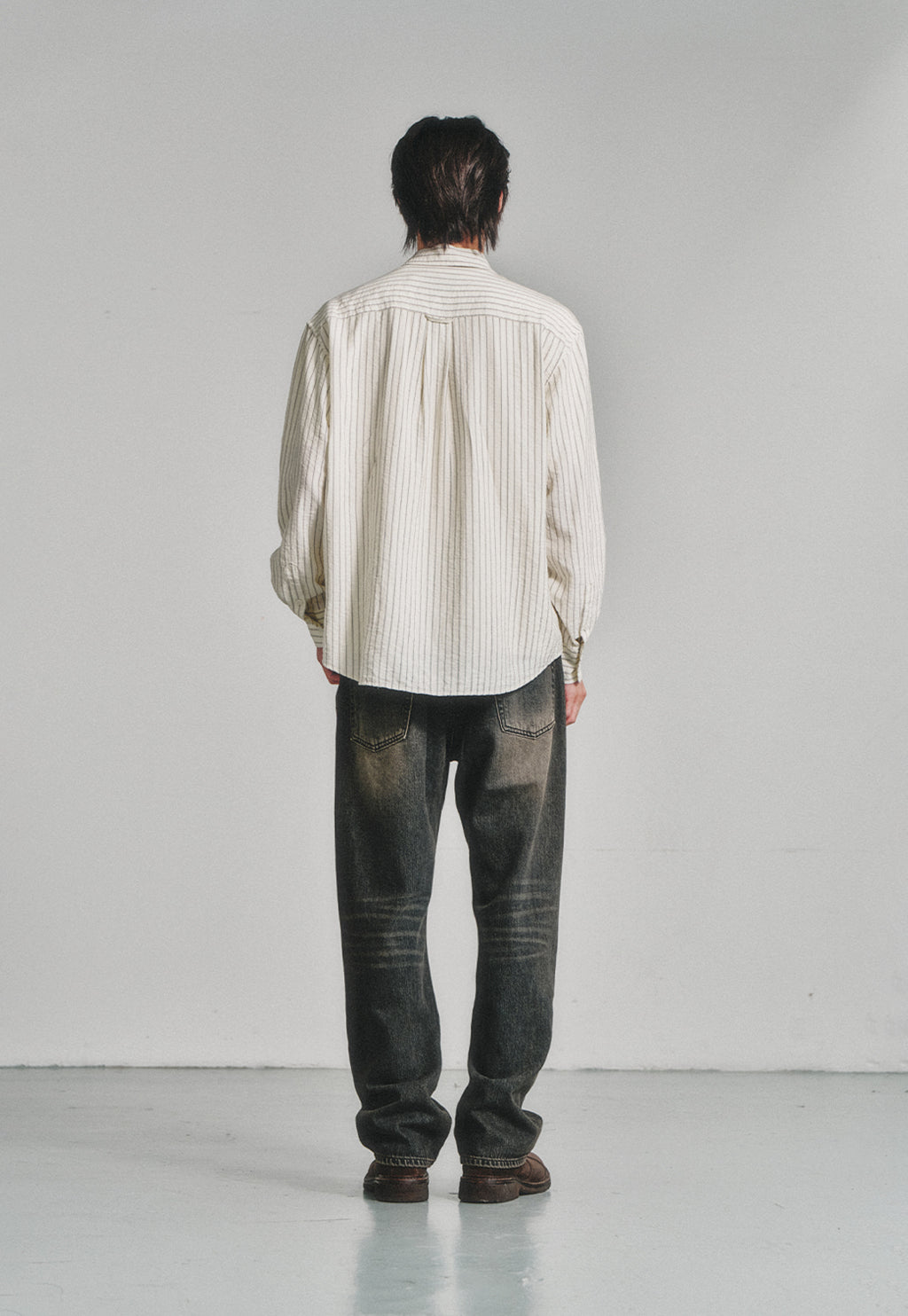 Art if acts - Wrinkle Rayon Shirt (Cream/Charcoal) product image 4 | TRAB K-Fashion Australia