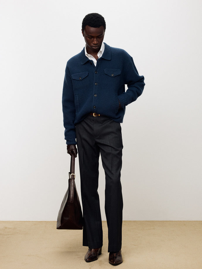 Tonywack - Virgin Wool Stripe Flared Trouser (Grey/Black) product image 8 | TRAB K-Fashion Australia