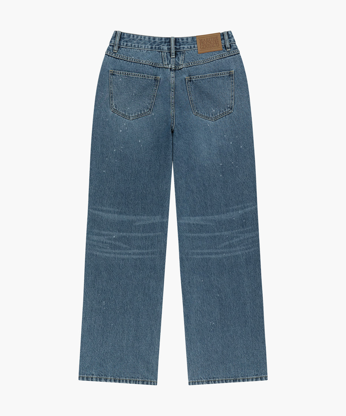 Marithe & Francois Girbaud - Semi-wide Painted Washed Denim Pants (Blue) product image 2 | TRAB K-Fashion Australia