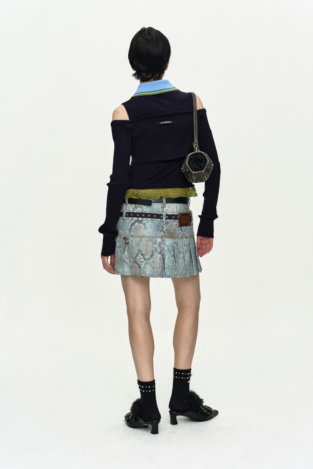 Andersson Bell - Python Fade Denim Printed Skirt (Blue) product image 4 | TRAB K-Fashion Australia