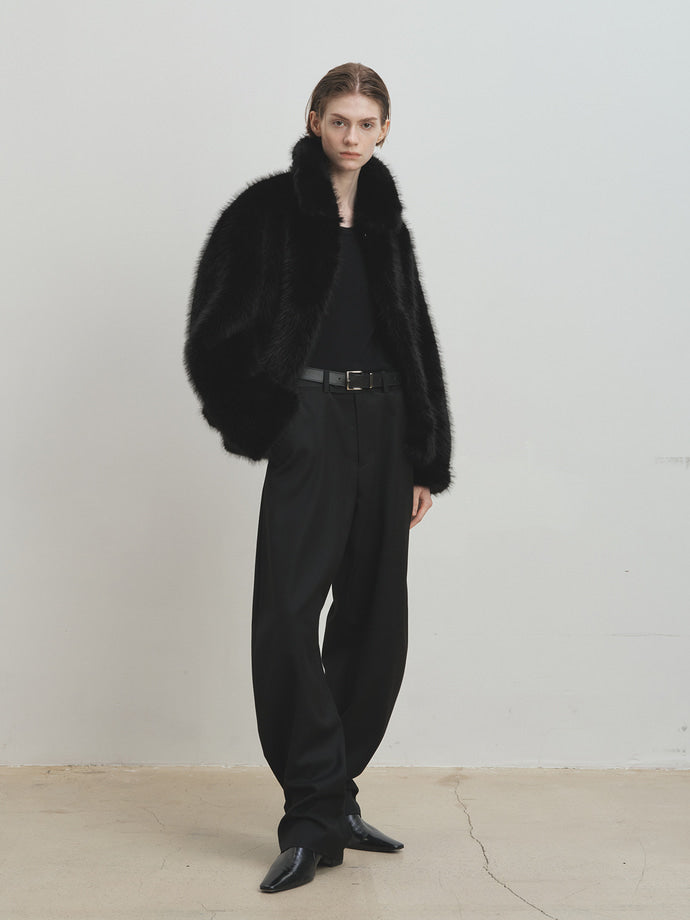 Tonywack - Faux Fur Relaxed Blouson (Black) product image 5 | TRAB K-Fashion Australia
