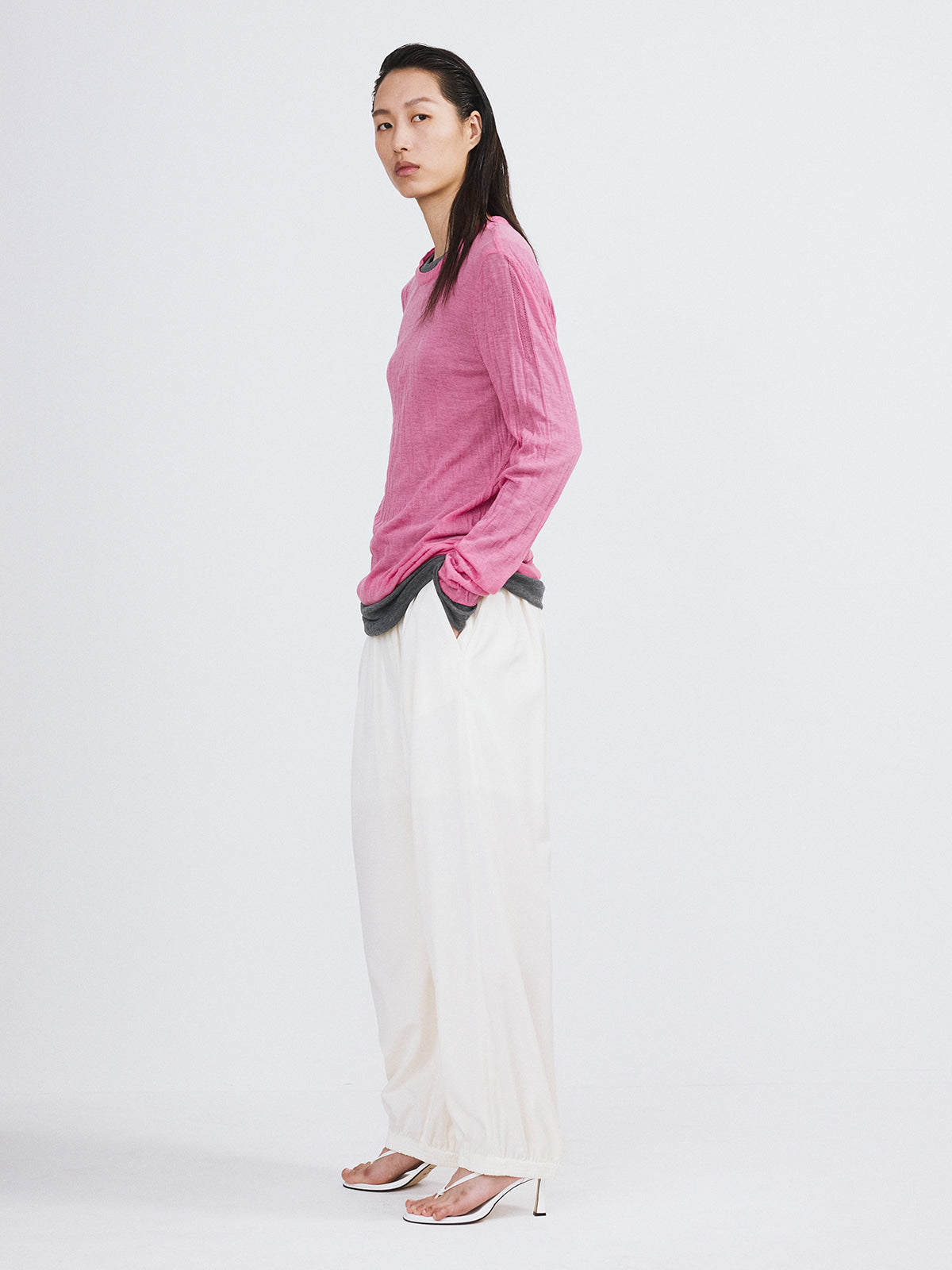 Recto - Crease Long Knit Top (Pink) product image 2 | TRAB K-Fashion Australia