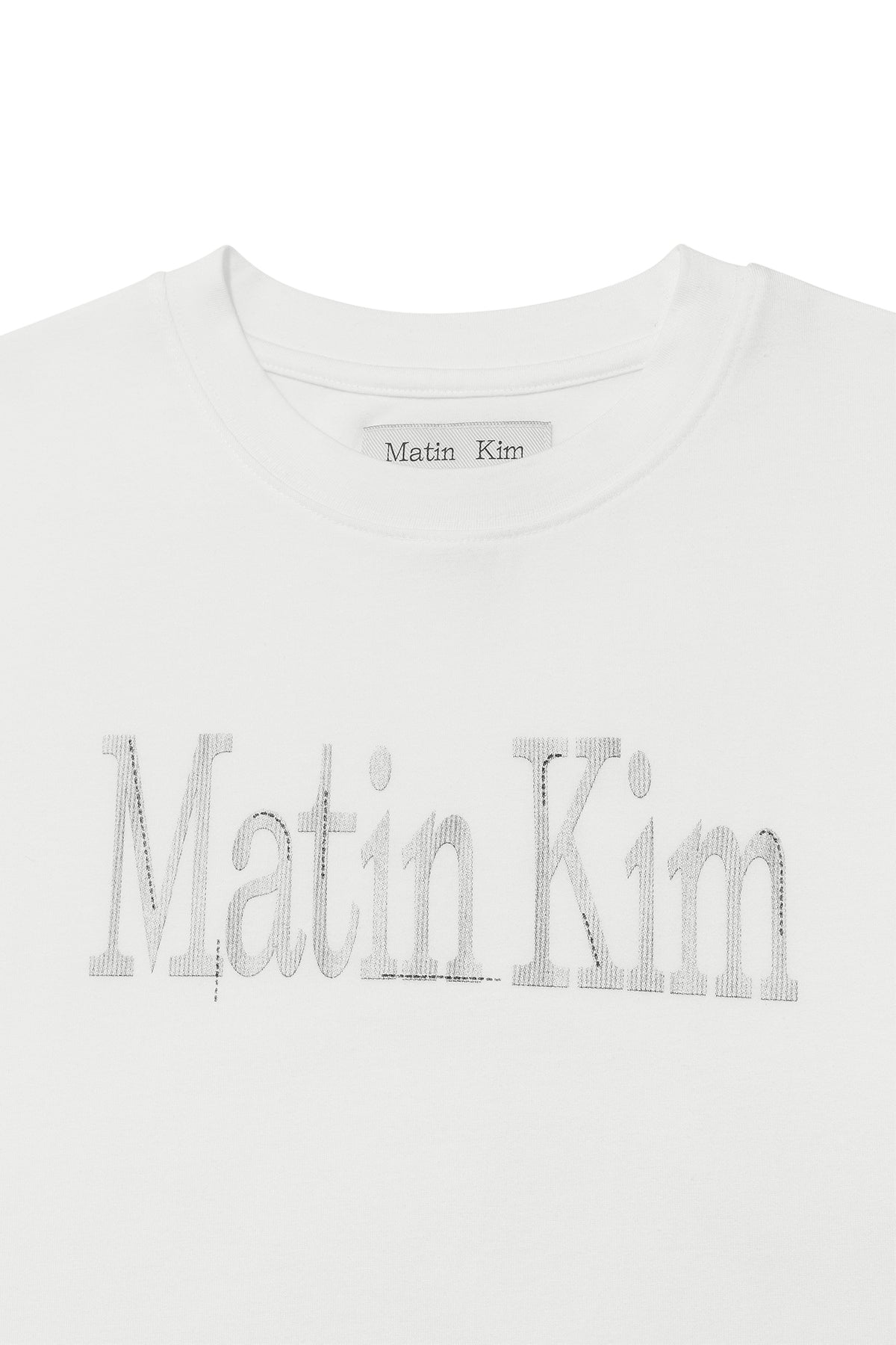 Matin Kim - Pattern Artwork Logo Crop Top (White) product image 3 | TRAB K-Fashion Australia