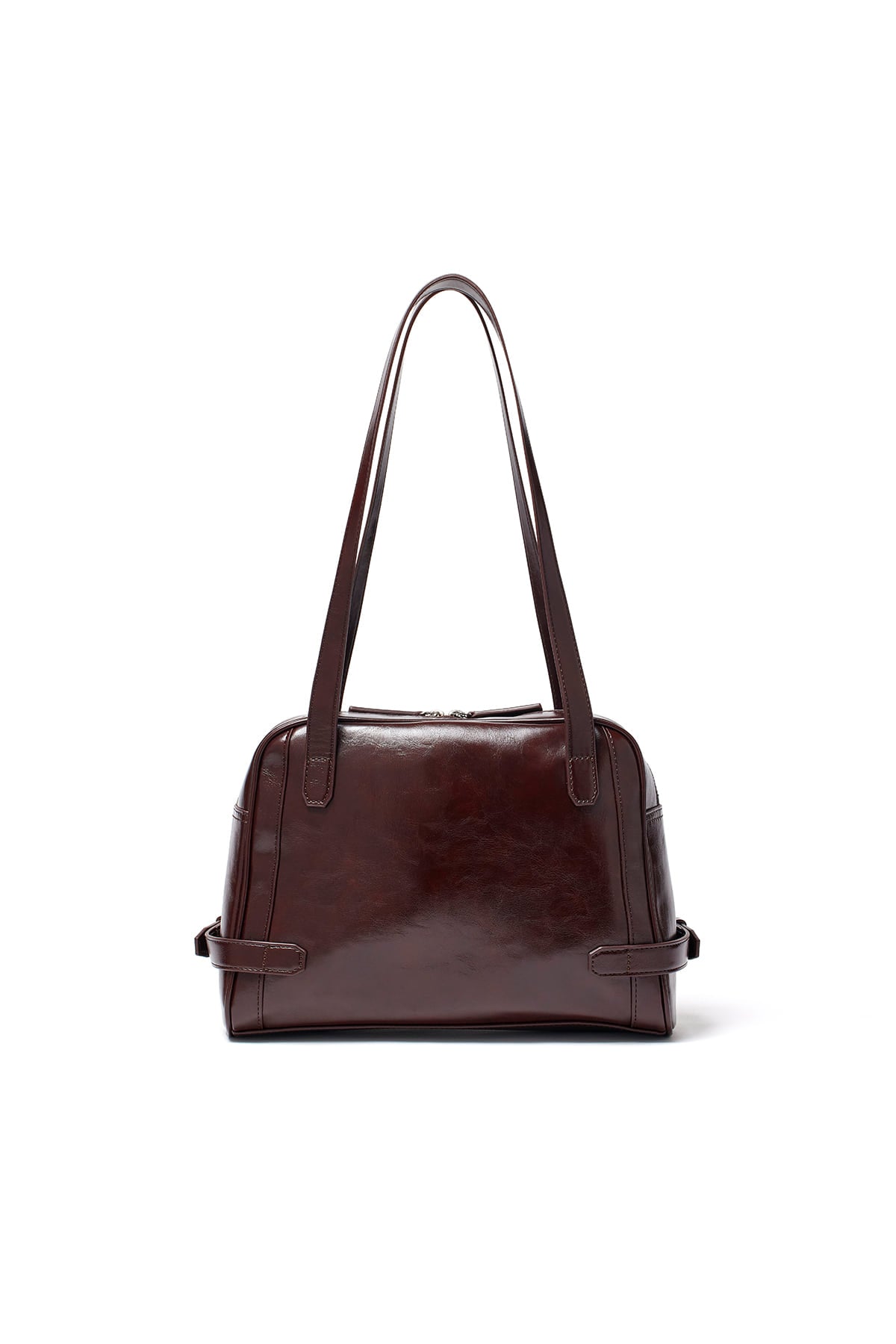 Matin Kim - Biker Detail Square Shoulder Bag (Dark Brown) product image 5 | TRAB K-Fashion Australia