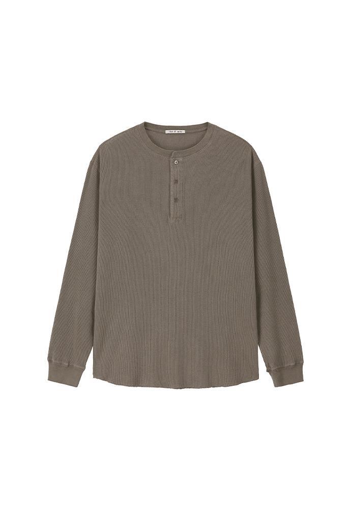 Art if acts - Garment Dyed Waffle Henley (Mud Brown) product image 6 | TRAB K-Fashion Australia