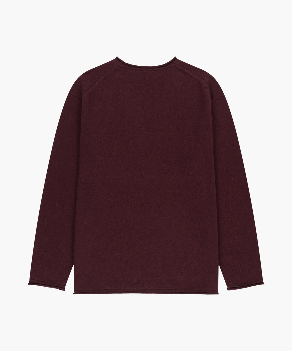 Marithe & Francois Girbaud - Deep V-neck Oversized Knit (Burgundy) product image 2 | TRAB K-Fashion Australia