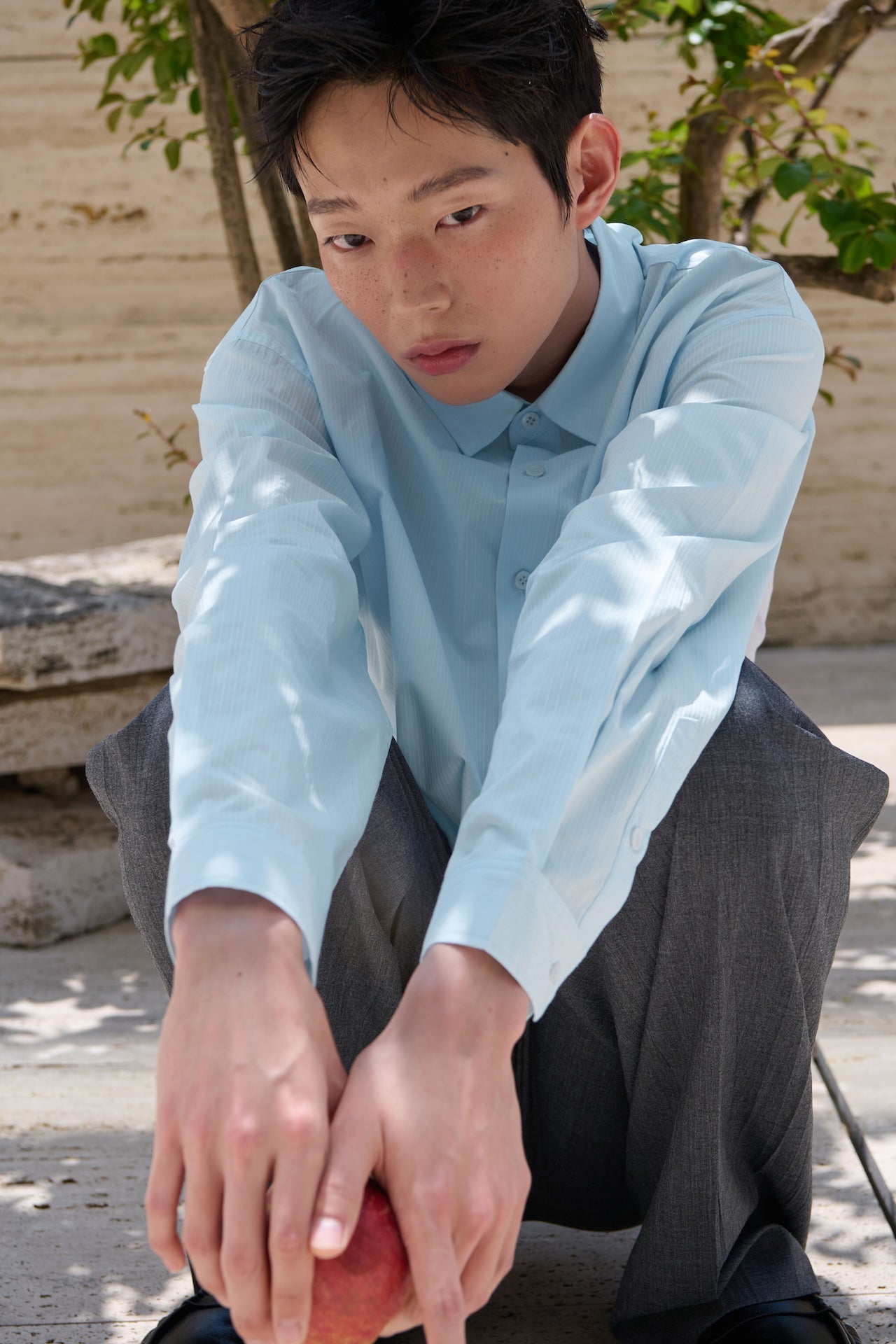 STU - Stripe Crop Shirt (Sky Blue) product image 13 | TRAB K-Fashion Australia