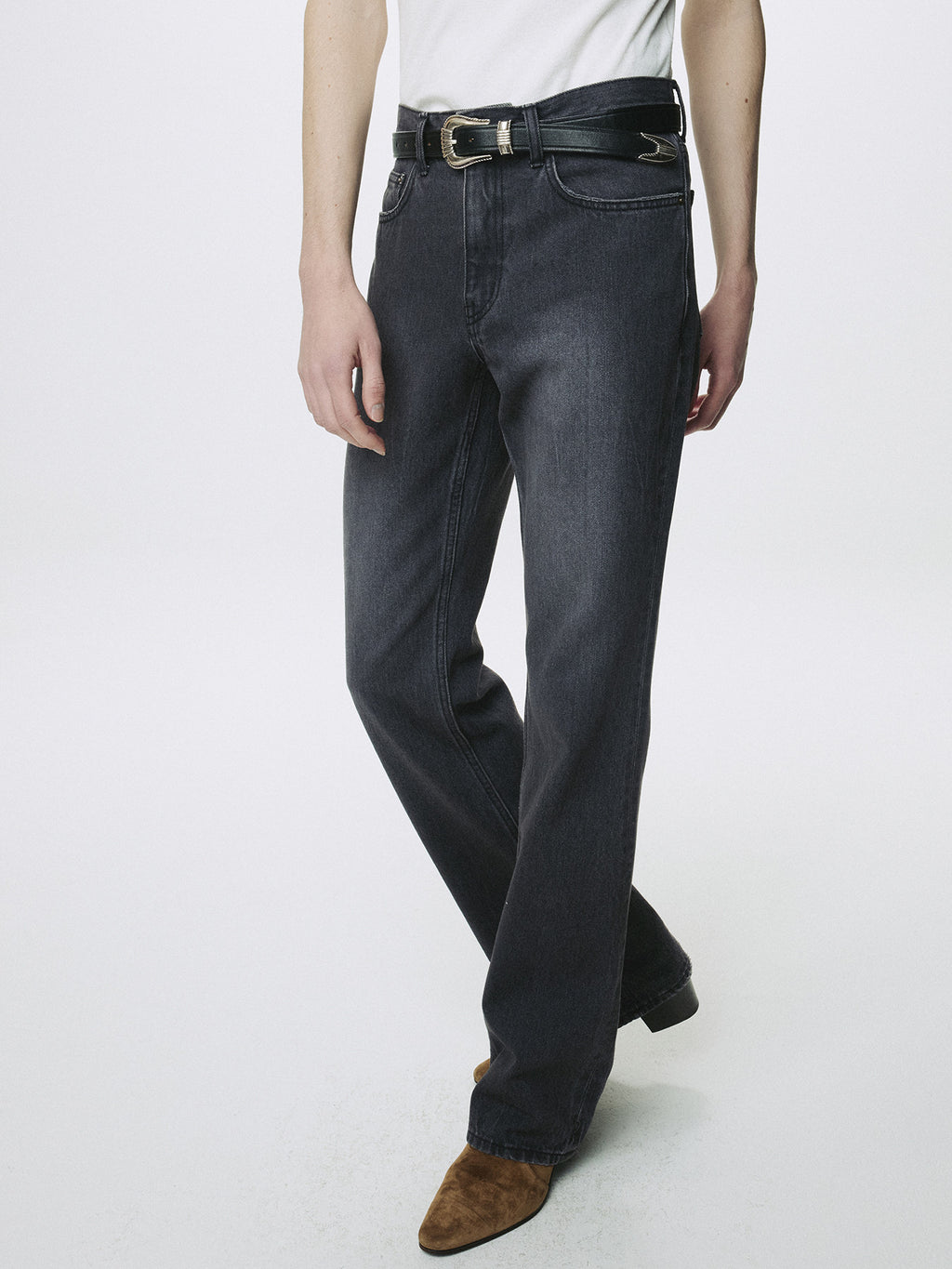 Tonywack - Flared-Leg Distressed Denim Jeans (Washed Black) product image 8 | TRAB K-Fashion Australia