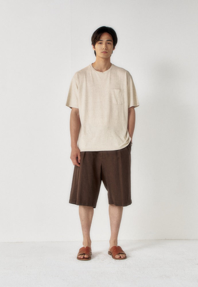 Art if acts - Washed Linen Bermuda Shorts (Wood) product image 1 | TRAB K-Fashion Australia