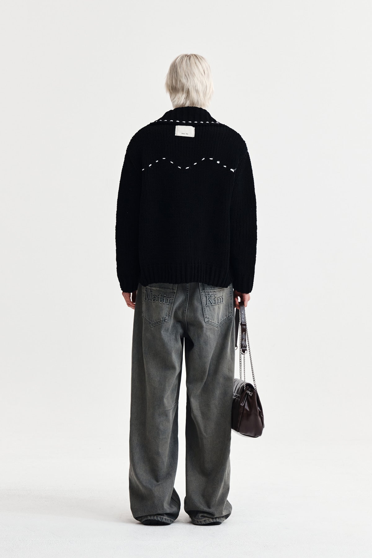 Matin Kim - Handmade Collar Knit Cardigan (Black) product image 7 | TRAB K-Fashion Australia