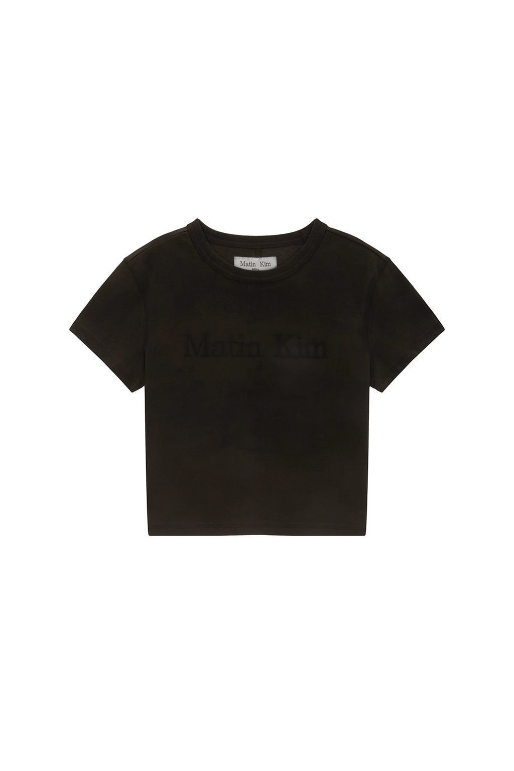 Matin Kim - Stencil Printing Logo Crop Top (Brown) product image 1 | TRAB K-Fashion Australia