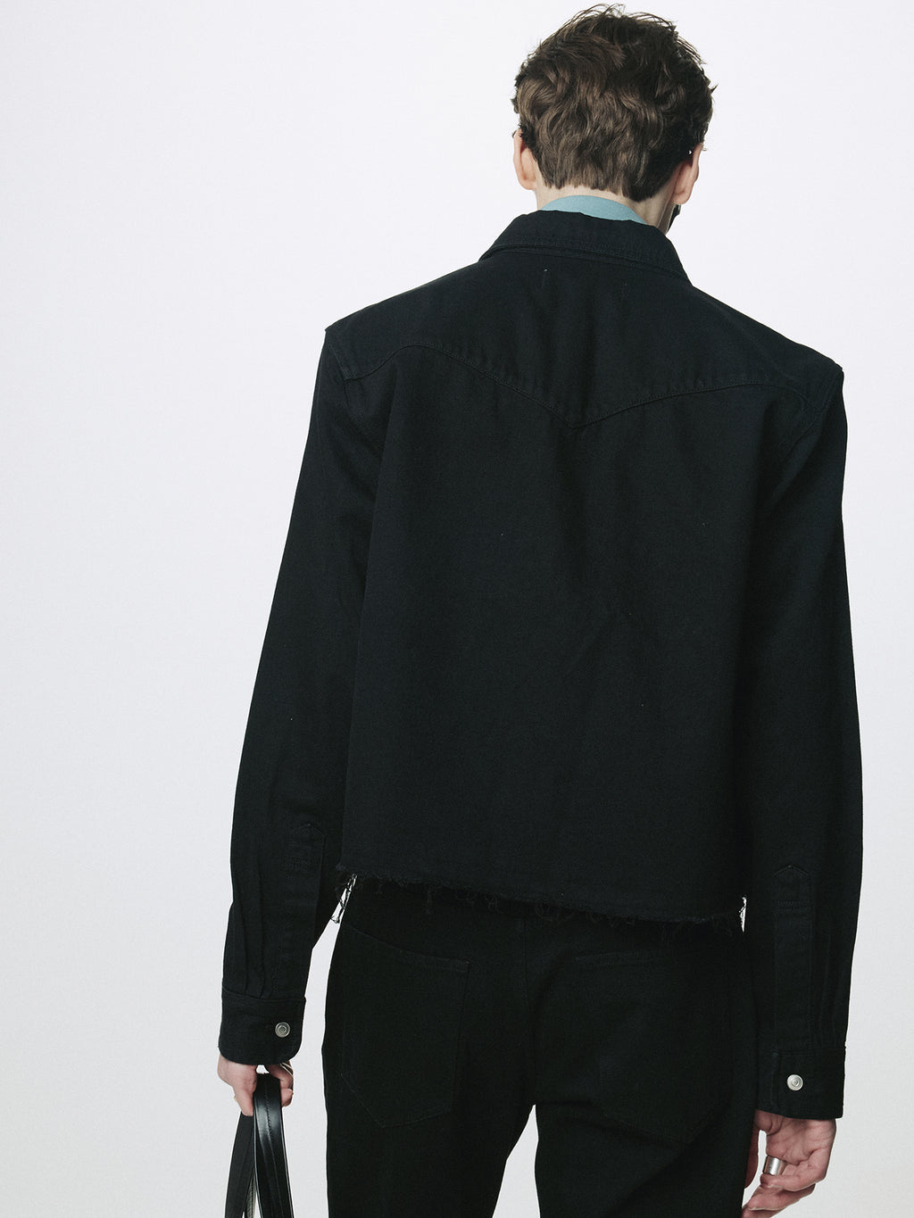 Tonywack - Denim Cut-Off Shirt Blouson (Black) product image 5 | TRAB K-Fashion Australia