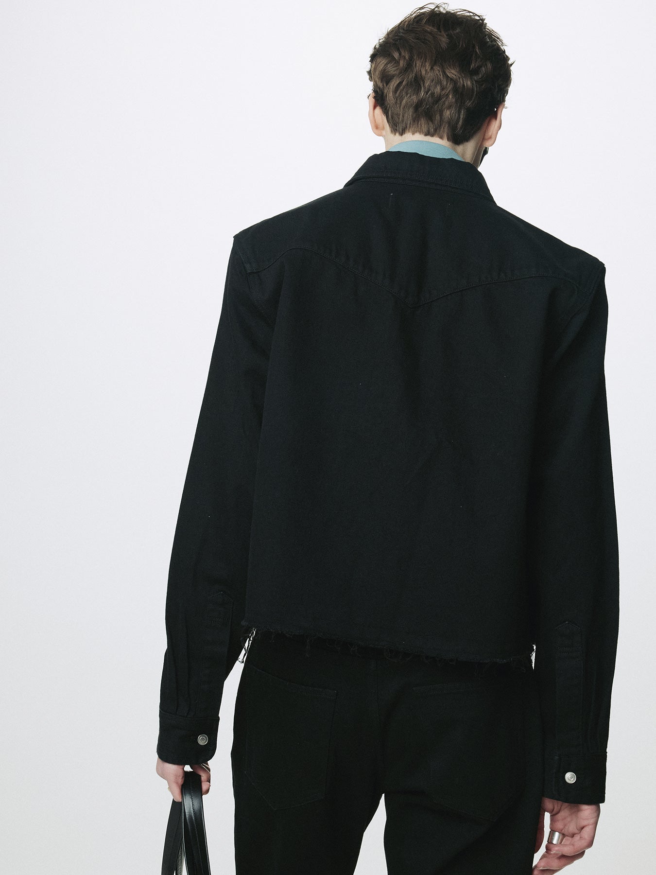 Tonywack - Denim Cut-Off Shirt Blouson (Black) product image 5 | TRAB K-Fashion Australia
