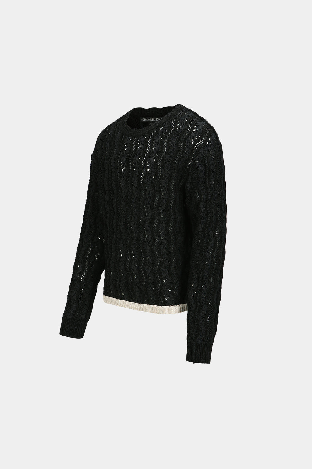 Andersson Bell - Two Tone Wave Crew-Neck Sweater (Black) product image 7 | TRAB K-Fashion Australia