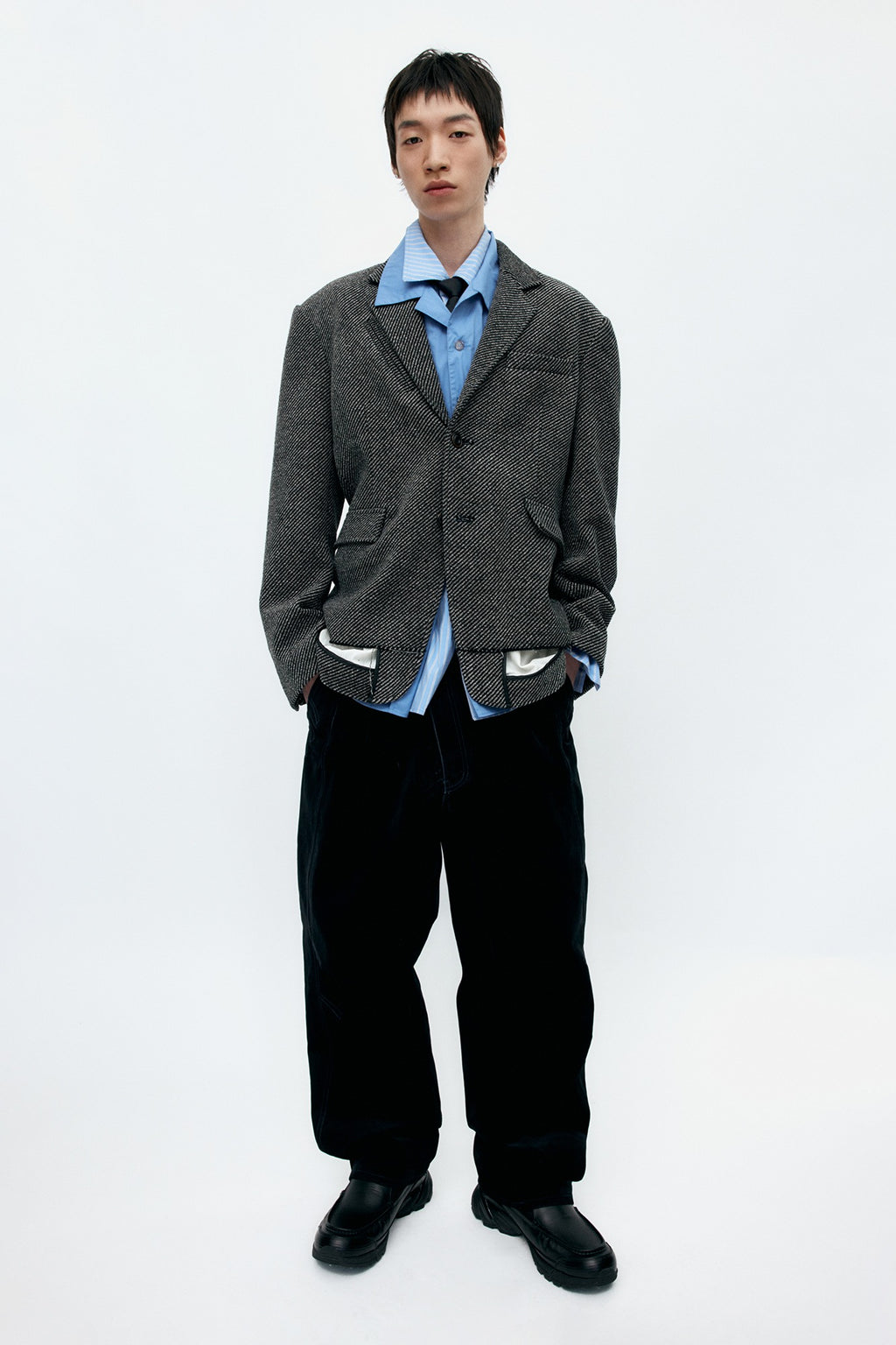 Andersson Bell - Unisex Inside-Out Wool Jacket (Grey) product image 1 | TRAB K-Fashion Australia