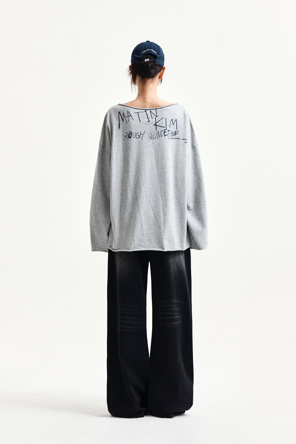 Matin Kim - Raw Hem Finished Boat Neck Top (Grey) product image 7 | TRAB K-Fashion Australia