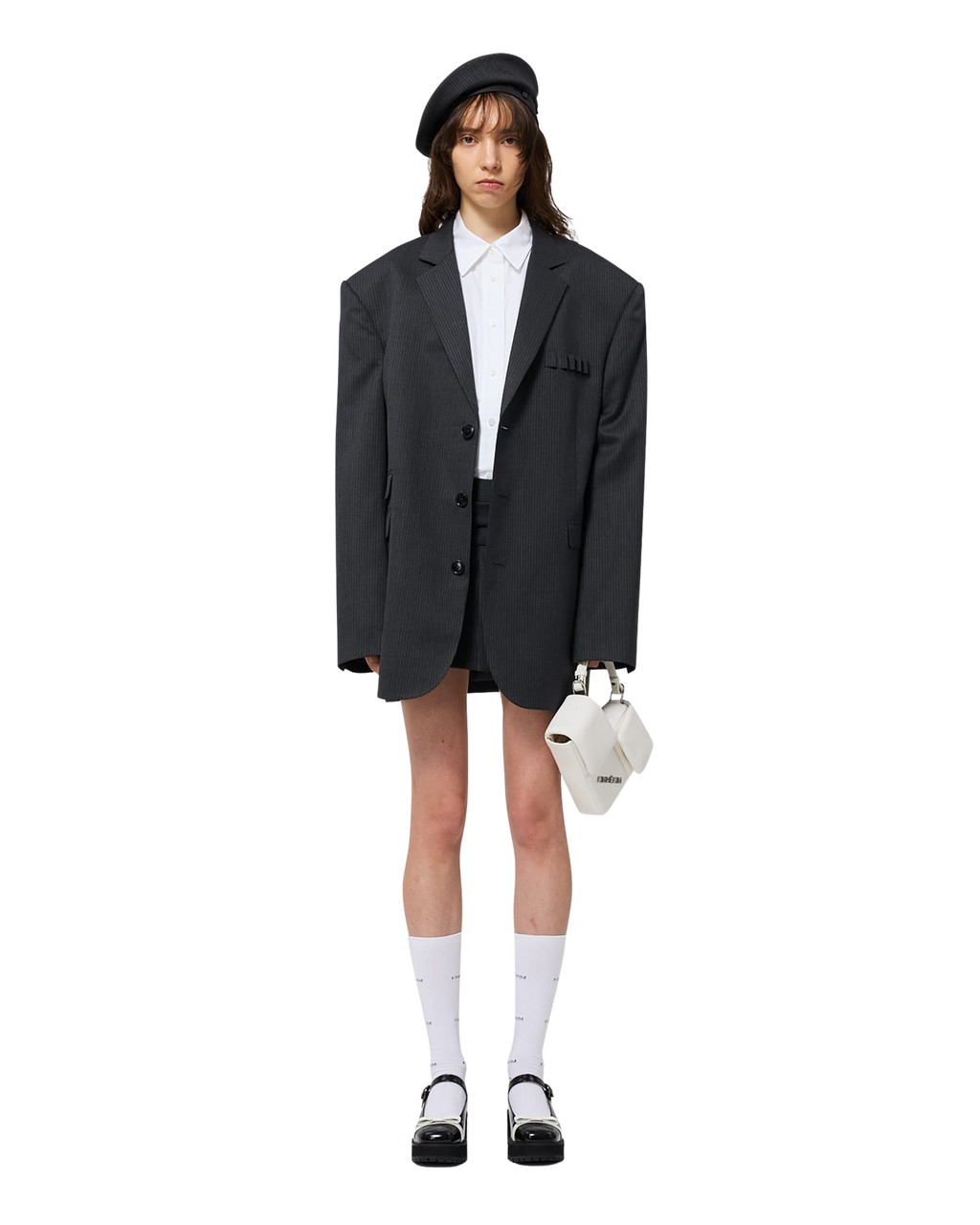 Kimhe Kim - Stripped Beret (Grey) product image 7 | TRAB K-Fashion Australia
