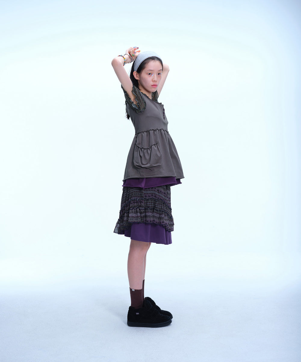 Coyseio - Shirring Pocket Sleeveless (Charcoal) product image 4 | TRAB K-Fashion Australia
