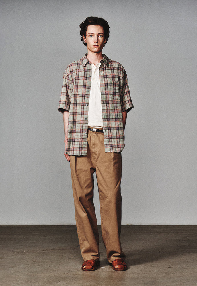 Art if acts - Vintage Check Half Shirt (Jade) product image 2 | TRAB K-Fashion Australia