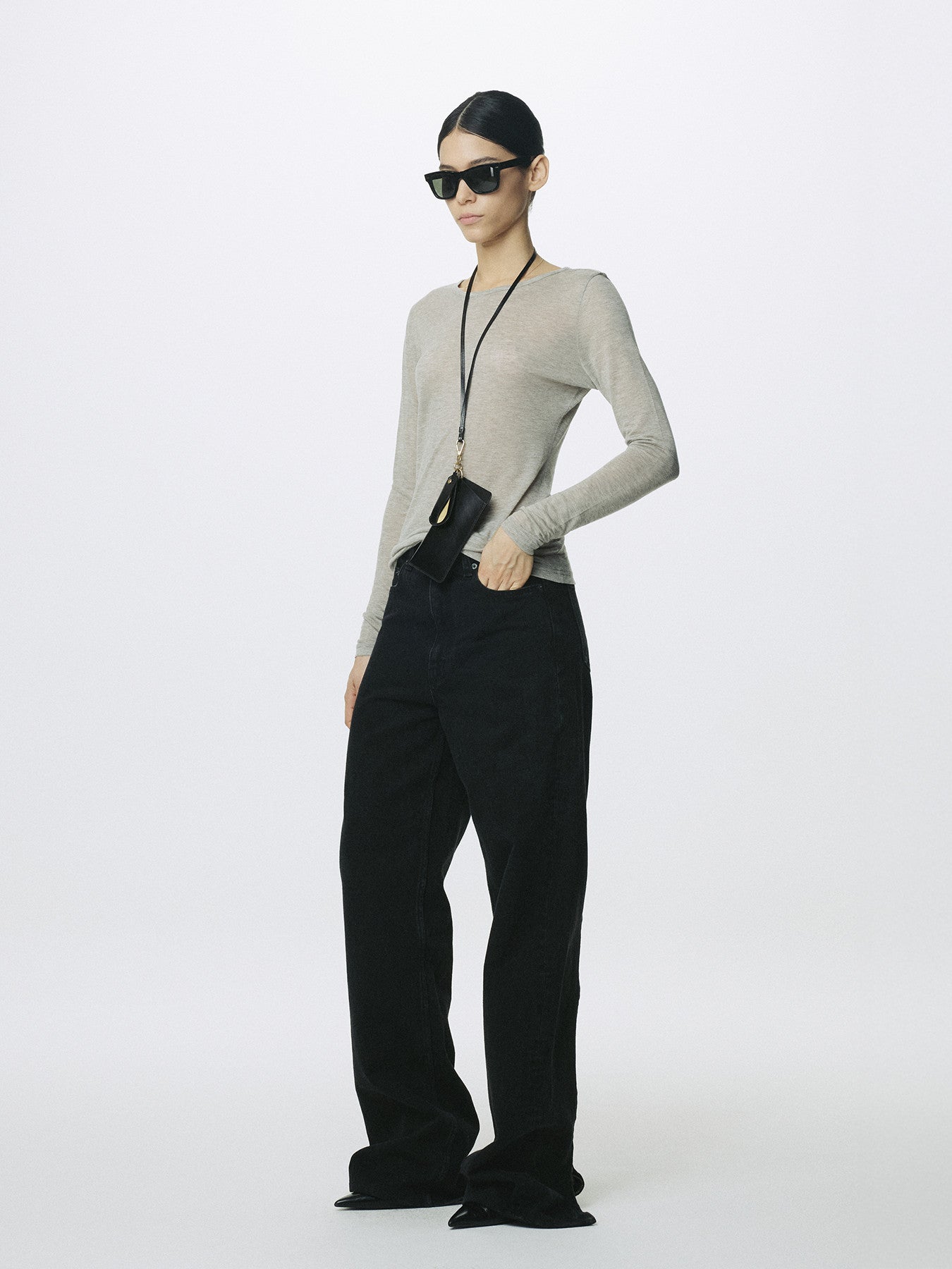Tonywack - Wool Tencel Pintuck Long Sleeve (Brown Melange) product image 2 | TRAB K-Fashion Australia