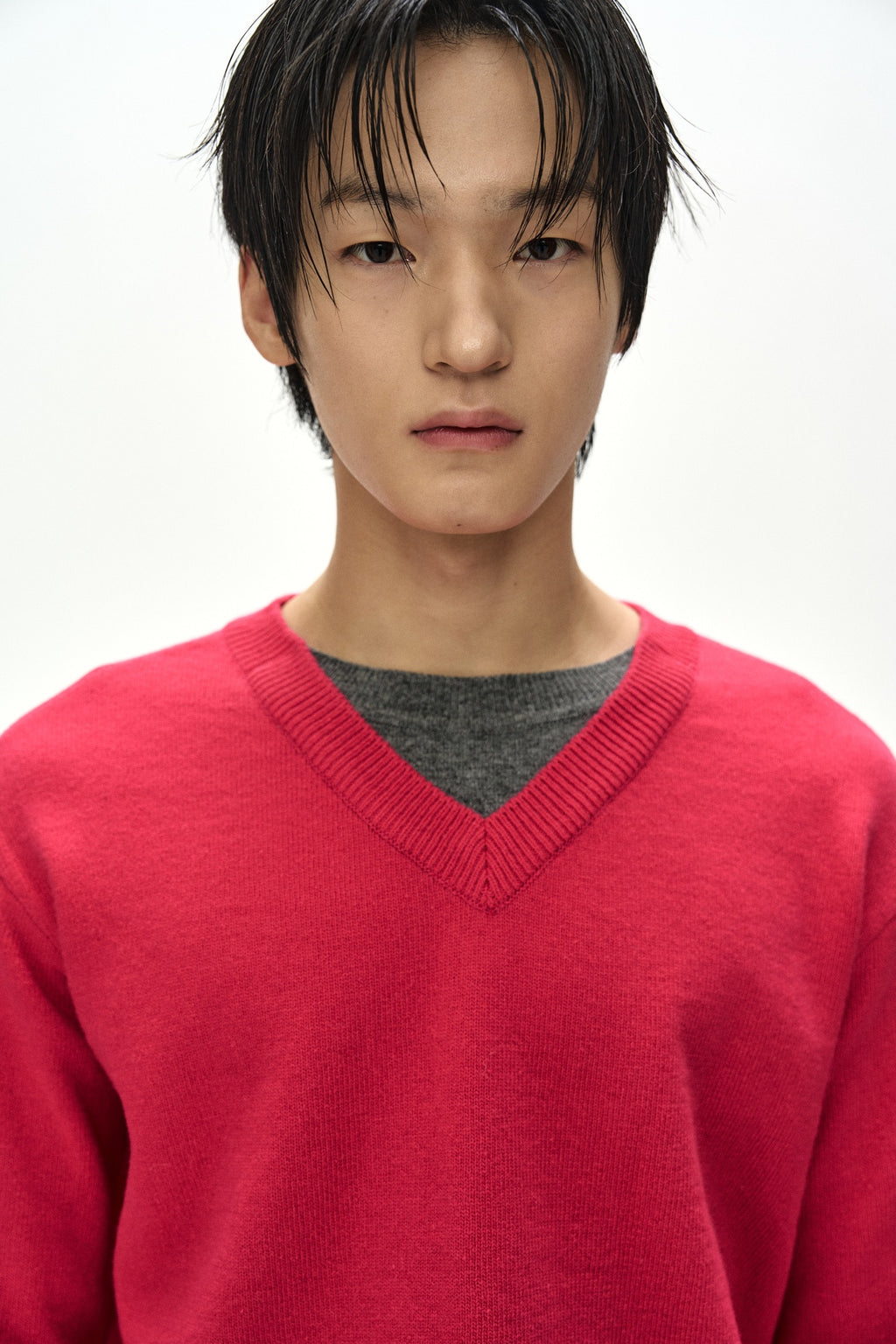 Andersson Bell - Unisex Layered V-Neck Sweater (Magenta) product image 8 | TRAB K-Fashion Australia