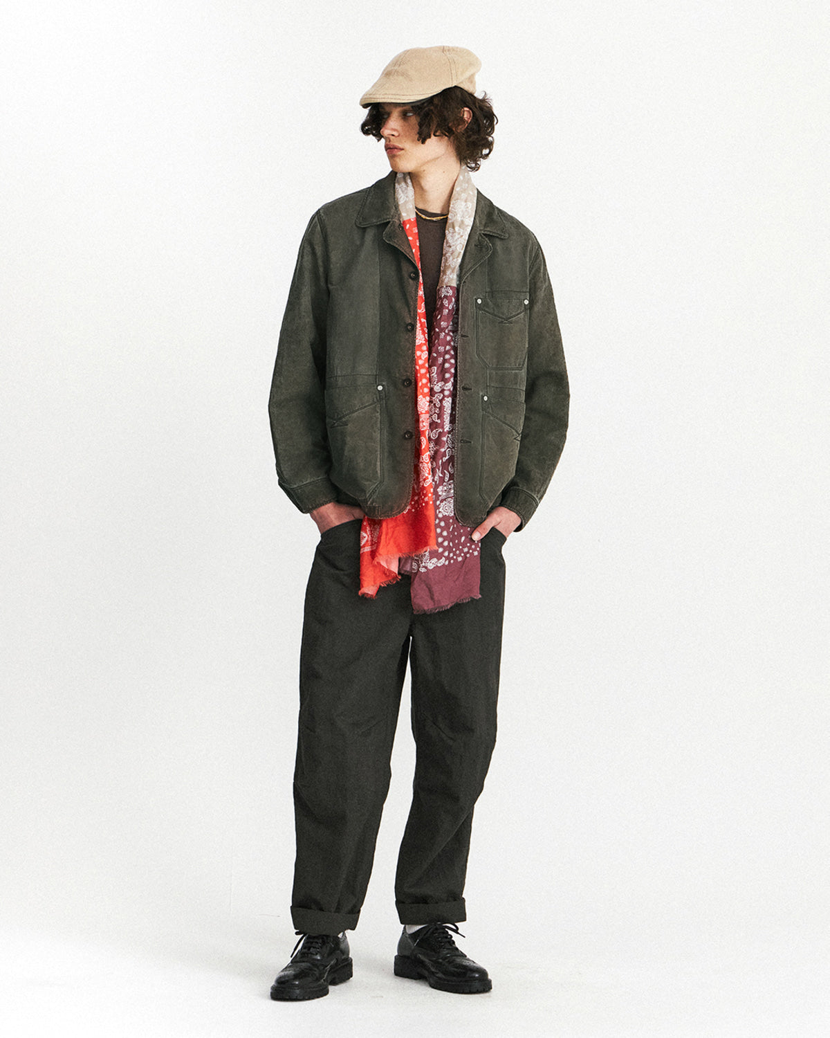 Eastlogue - Wanderer Chore Jacket (Olive Dyeing Linen) product image 4 | TRAB K-Fashion Australia